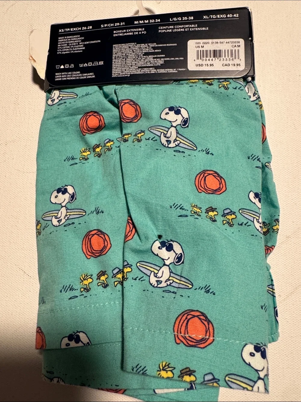 Snoopy Boxers Mens Medium American Eagle Beach